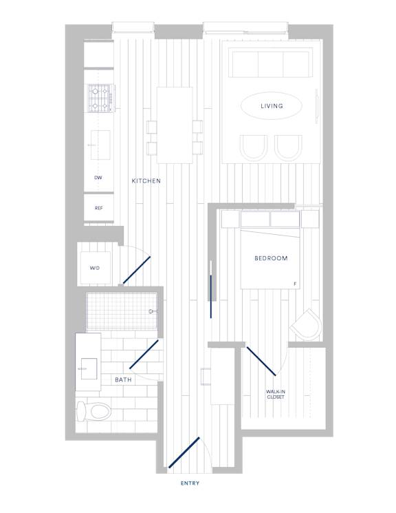 A floor plan of a house with labeled rooms such as "LIVING", "KITCHEN", "BEDROOM", and "BATH".