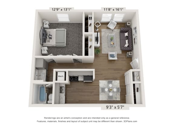 one bedroom