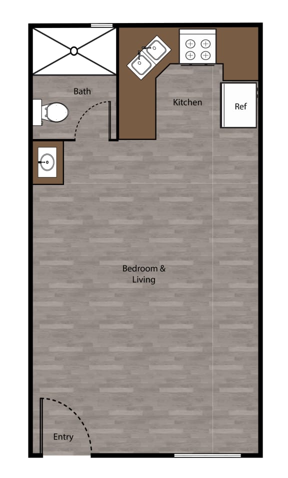a floor plan of a bedroom and living room