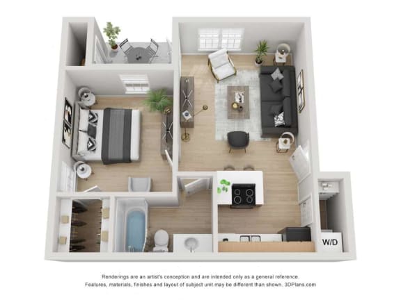a 1 bedroom floor plan  950 sq ft