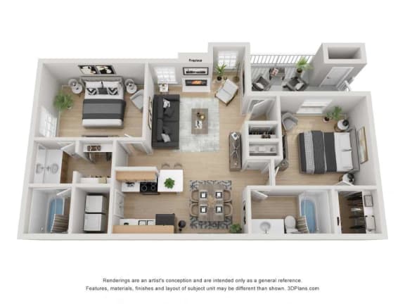 a 3 bedroom floor plan is shown in this image