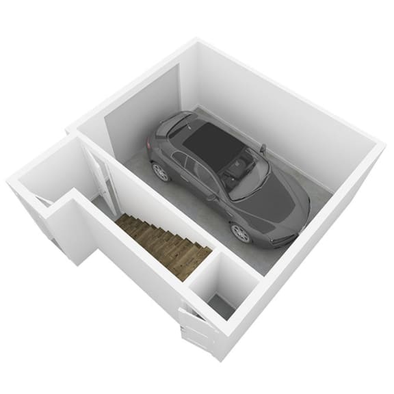 illustration of the interior of a car garage