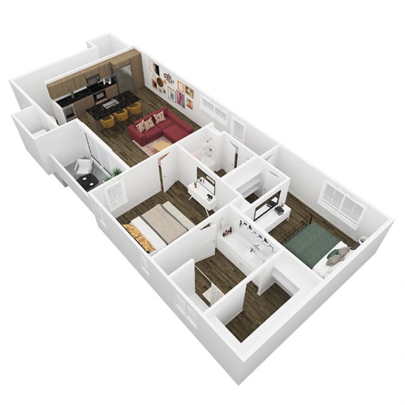 a floor plan of a house with a bedroom and a living room