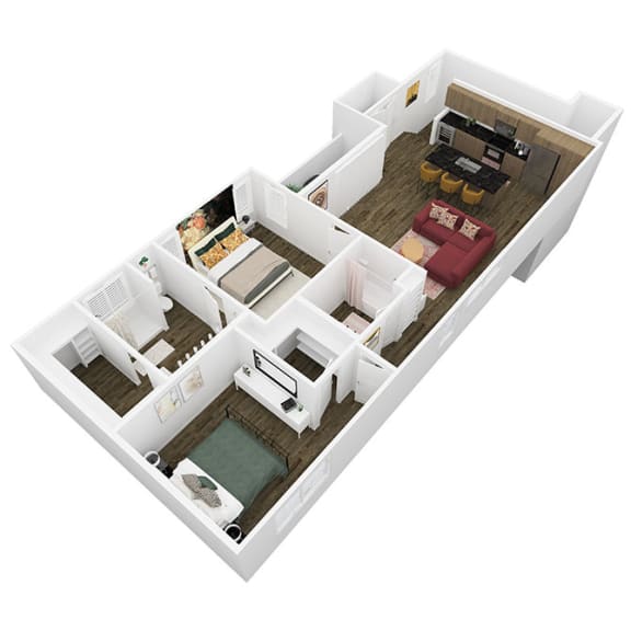 a floor plan of a house with a bedroom and living room