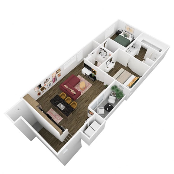 a floor plan of a home with a bedroom and a living room