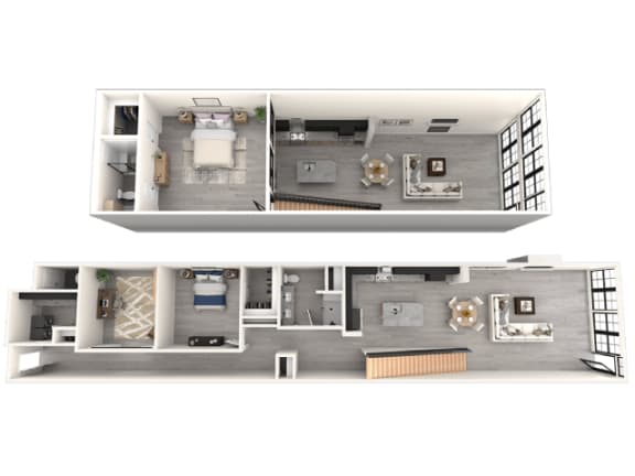 Floor Plan 2x2 Townhome Loft with Den