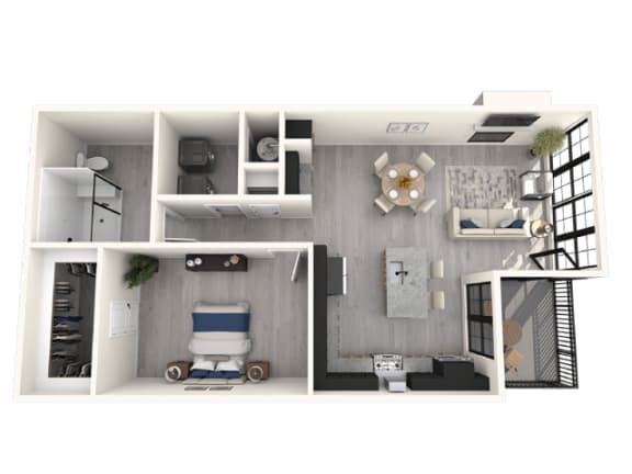 Floor Plan 1x1 Townhome