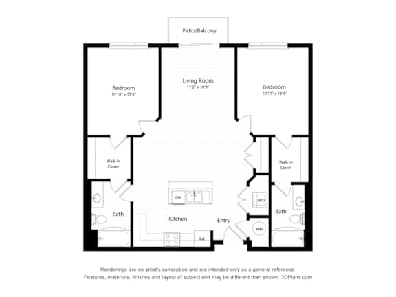 A black and white drawing of a house layout.