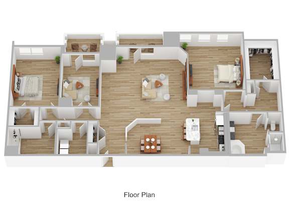 A floor plan of a house with labeled rooms.