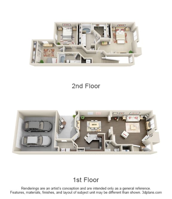 a floor plan is shown with a difference between a 2nd and 1st floor