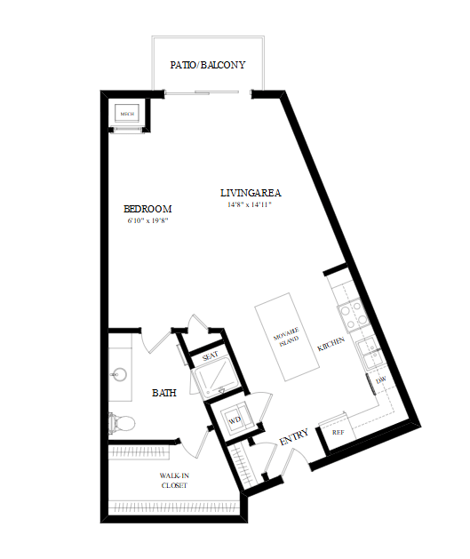 A black and white image of a floor plan for a house.