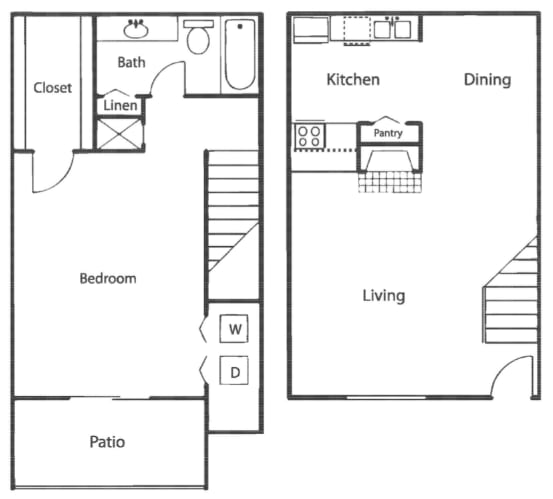 a floor plan of a house with a bedroom and a living room