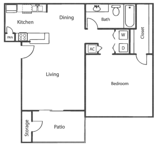 a floor plan of a house with a bedroom and a living room
