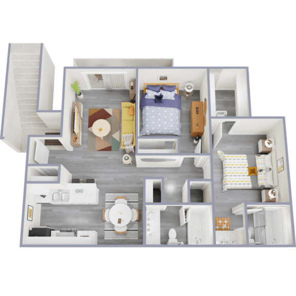 a floor plan of a 3 bedroom apartment
