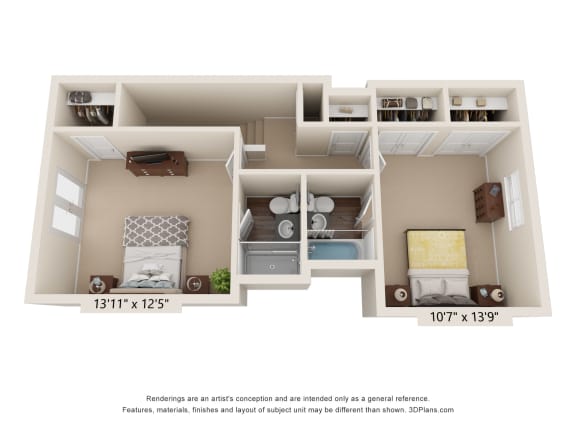 a stylized floor plan of a 2100 sq ft house