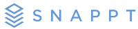 The image shows a stylized text that reads "SNAPPT" with a graphic element to the left of the text.