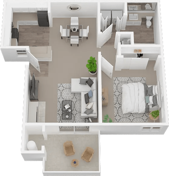 Sutter Ridge Apartments 1 Bedroom Floorplan