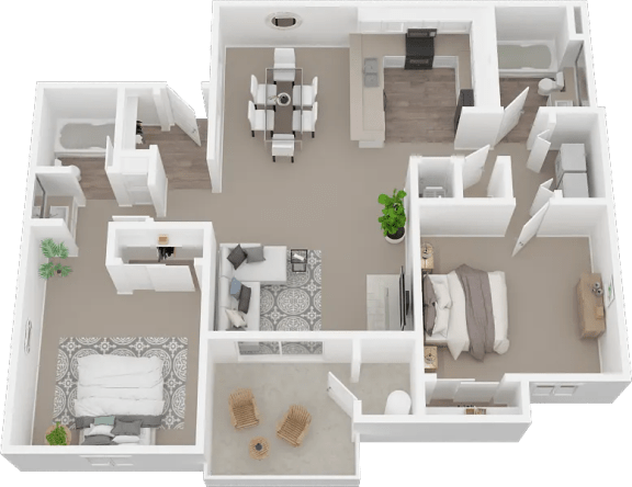 Sutter Ridge Apartments 2 Bedroom Floorplan