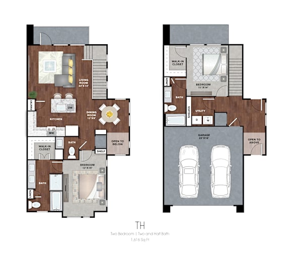 2 bedroom townhomes humble