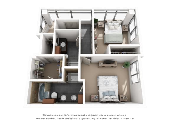 a 3 bedroom floor plan with a bathroom and a bedroom