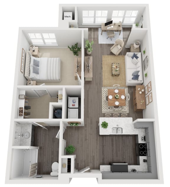 a 1 bedroom floor plan  the residences at