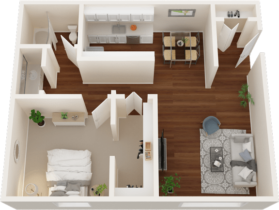 Enclave at Tiber Station Apartments 1 Bedroom Floorplan
