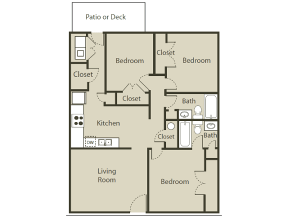 a floor plan of a bedroom apartment