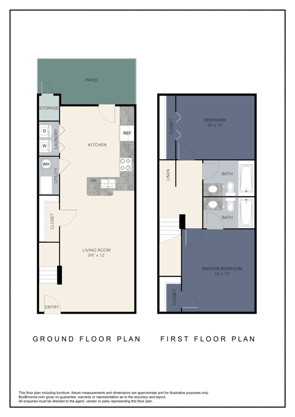 A floor plan of a house with a living room, kitchen, bathroom, and bedrooms.
