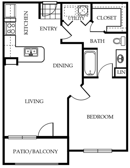 A black and white image of a house floor plan.