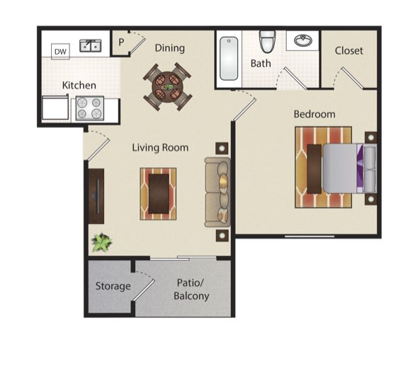 a floor plan of a house with a living room and a dining room