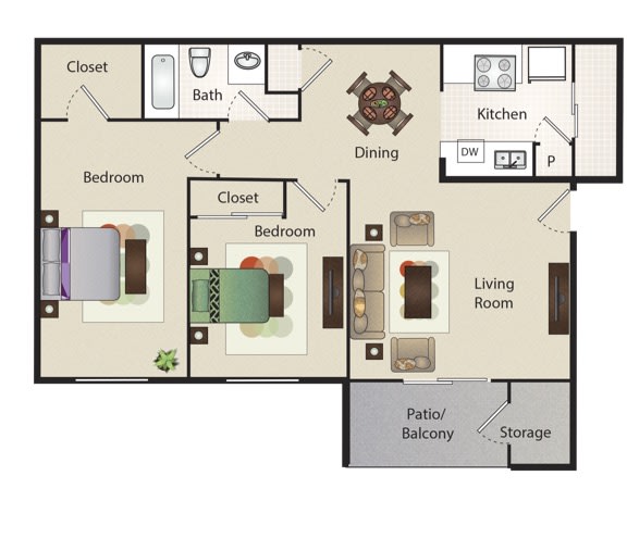 a floor plan of a living room with a closet