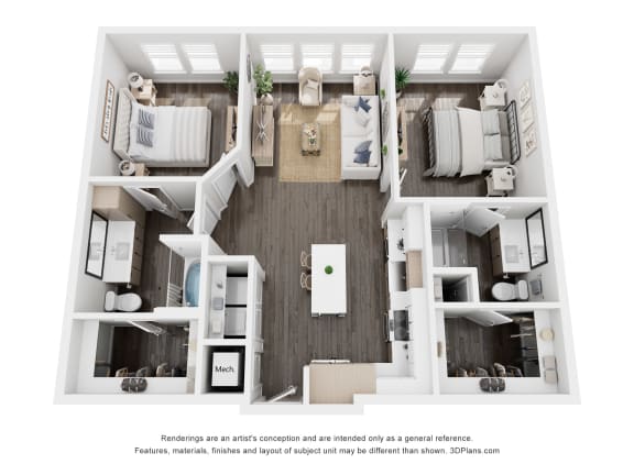 a 1 bedroom floor plan  950 sq ft