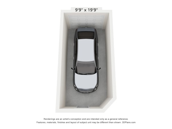 an overhead view of a car in a box