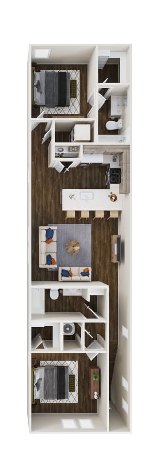 a floor plan of a apartment with a closet