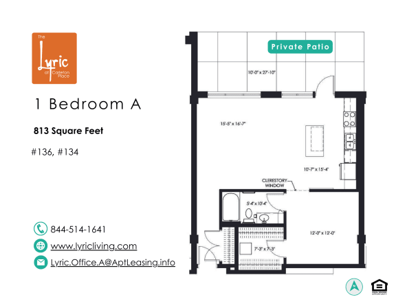 a floor plan of 1 bedroom apartment