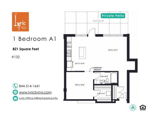 a floor plan of 1 bedroom a1 apartment