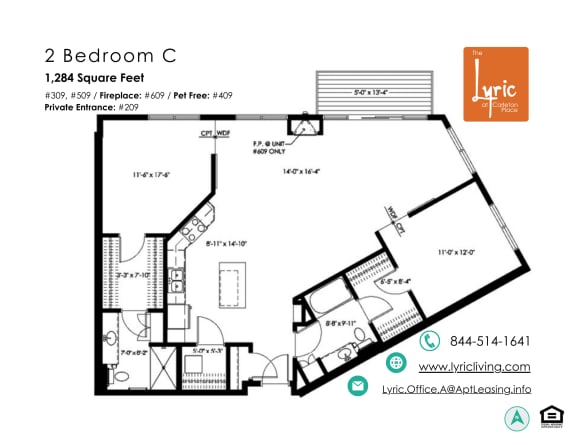 a floor plan of 2 bedroom condo