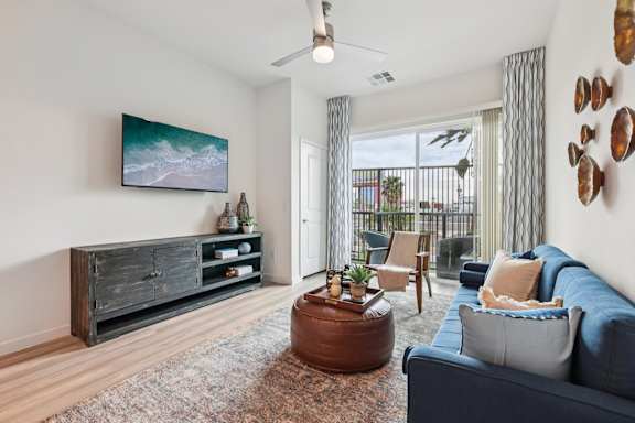 Living Area With TV at Coya Apartments, Las Vegas, Nevada