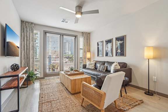 A Living Room with a Couch at The Rey Downtown Apartments, Phoenix