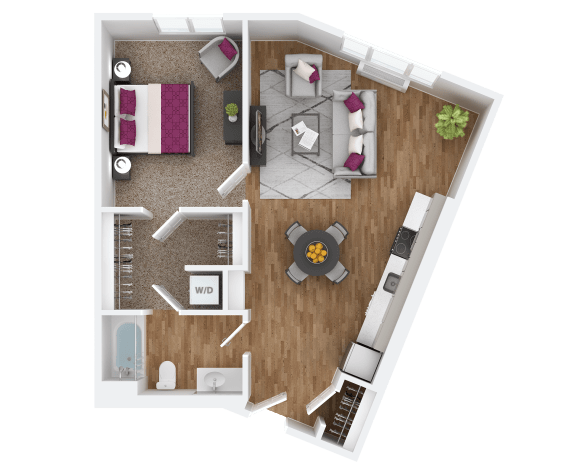 1 bed 1 bath K at Hana Apartments, Oregon