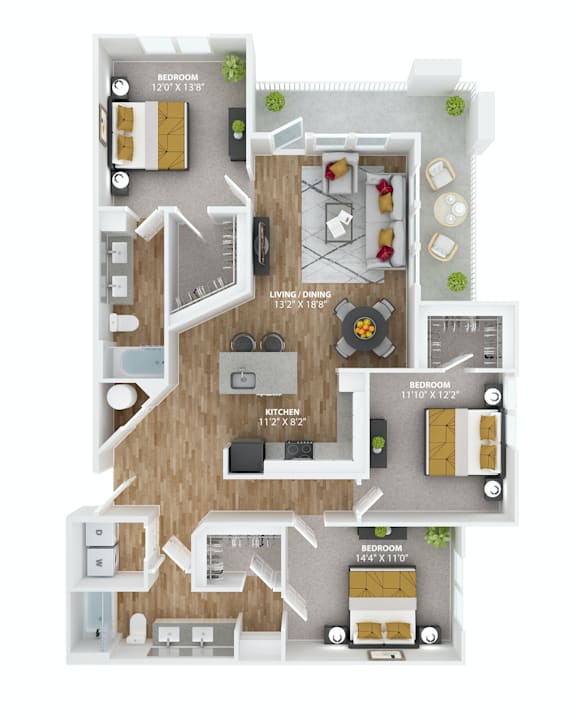 3 Bed Floor Plan at The Alibi at Lake Lilly, Florida