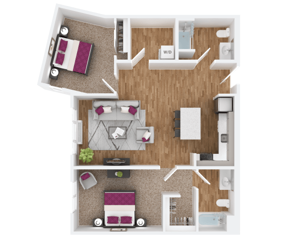 2 bedroom 2 bath D at Hana Apartments, Hillsboro, OR 97006