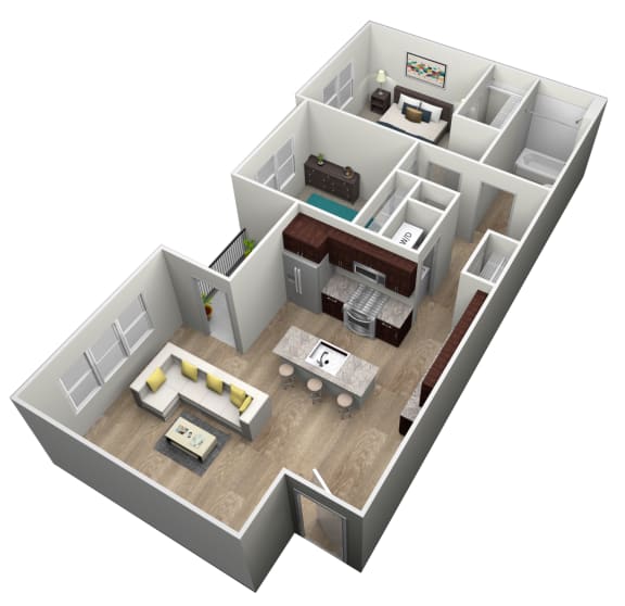 2 bedroom 2 bathroom Floor plan C at Brownstone Apartments, Las Vegas, NV, 89131