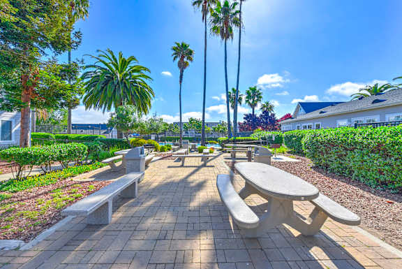 Courtyard at Bay Vista at Meadow Park Apartments, Novato, California