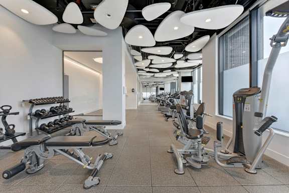 Gym with Exercise Equipment at 535 Carlton Ave Apartments, Brooklyn, NY