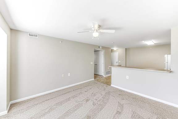 Spacious room with ceiling fan at Cameron Court, Detroit, MI