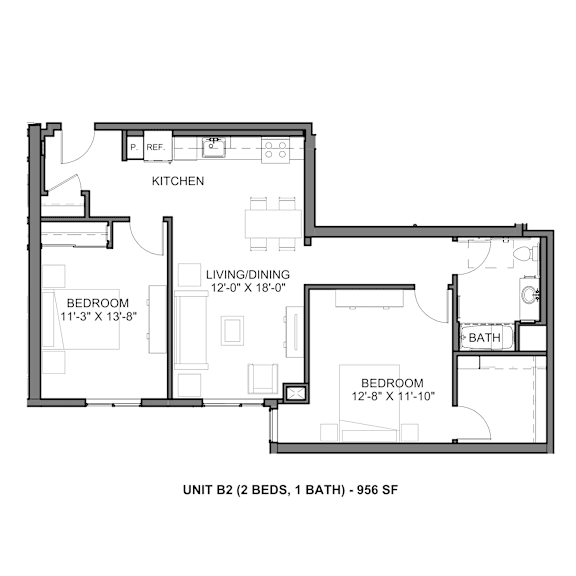 2 bed 1 bath C at Rivo Apartments, Sacramento, California