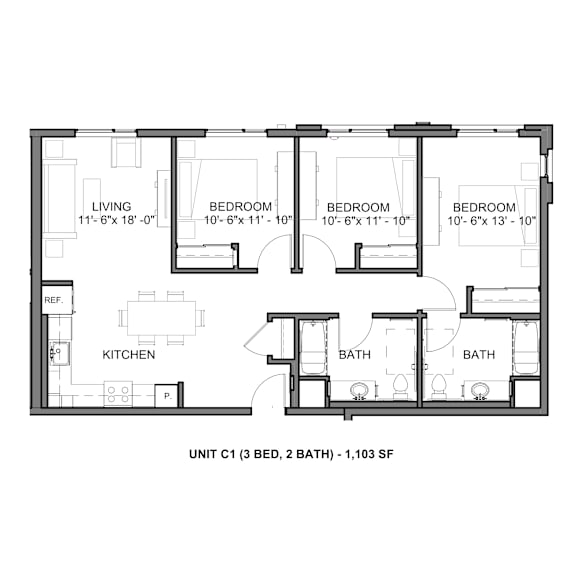 3 bed 2 bath at Rivo Apartments, California