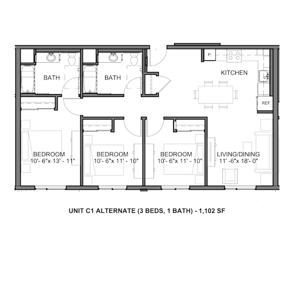 3 bed 2 bath C at Rivo Apartments, Sacramento, CA