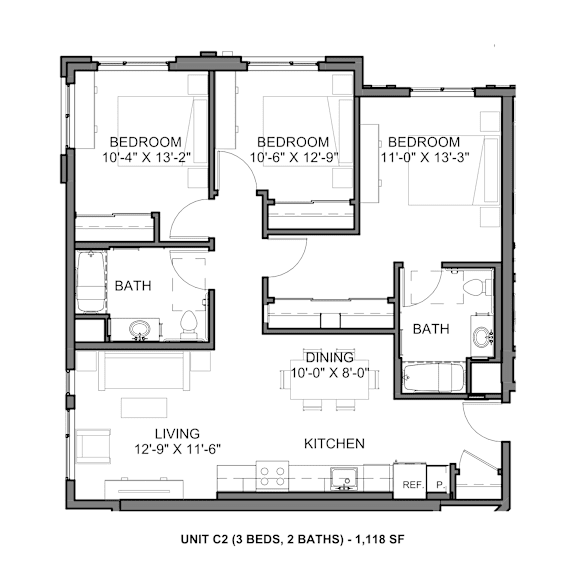 3 bed 2 bath A at Rivo Apartments, Sacramento, 95815